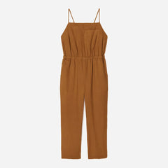 The Linen Shoestring Jumpsuit | Tawny Brown