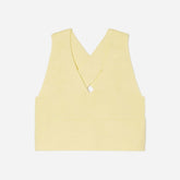 The Cross-Back Cropped Sweater Top | Pastel Yellow
