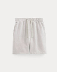 The Linen Easy Short | Stone / White