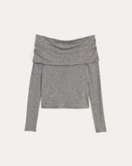 The Off-the-Shoulder Top in Butterluxe | Heather Charcoal