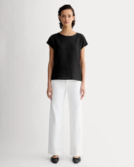 The Muscle Top in Linen | Black