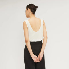 The Scoop Tank in Washable Silk | Off-White