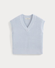 Ribbed V-Neck Vest in Everyday Cotton | Skywriting