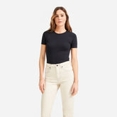 The Pima Micro-Rib Crew Tee | Black