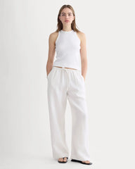 The Drawstring Pant in Linen | Natural Chambray