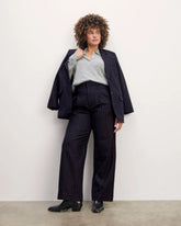 The Draper Pant in Wool | Navy / White