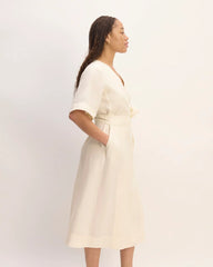 The Wrap Dress in Linen | Bone