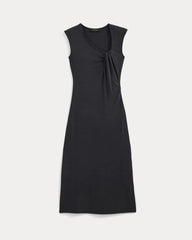 Knit Asymmetrical Midi Dress | Black