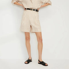 The Linen Way-High® Drape Short | Bone / Caramel