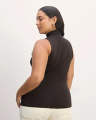 The Form Mock-Neck Tank | Black