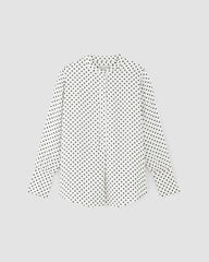 The Hammered Satin Popover Shirt | Bone / Black Polka Dot