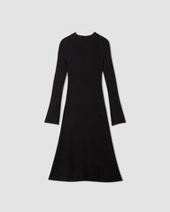 The Ribbed Mock Neck Midi Dress | Black