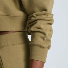 The Organic Cotton Cropped Crew | Fennel Seed
