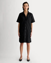The Oxford Short-Sleeve Shirt Dress | Black