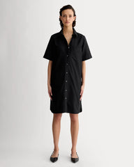 The Oxford Short-Sleeve Shirt Dress | Black