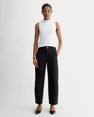 The Luxe Rib Funnel-Neck Tank | White
