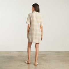 The Linen Workwear Dress | Iced Coffee Grid