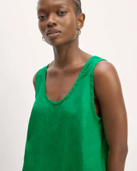 The Scoop Tank in Linen | Grass Green
