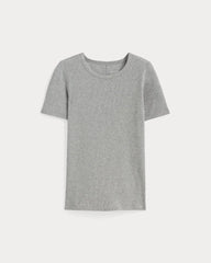 The Luxe Rib Crew | Heathered Grey
