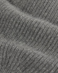 The Cashmere Ribbed Beanie | Heather Charcoal
