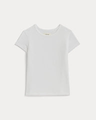 The Pointelle Short-Sleeve Tee | White