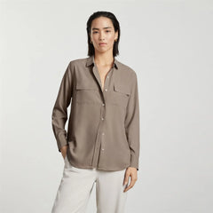 The Washable Silk Relaxed Shirt | Burnt Sugar