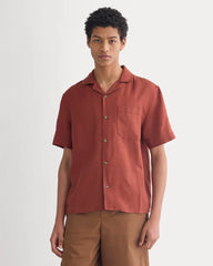 Linen Resort Shirt | Henna Red