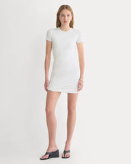 Twisted Short-Sleeve Crew Dress | Bone