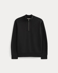 Lightweight Terry Zip Pullover | Black