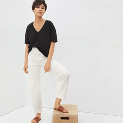 The Organic Cotton Slouchy V-Neck | Black