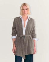 The Robe Cardigan in Alpaca | Taupe Melange