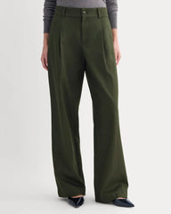 Wide-Leg Trouser in Buttersmooth | Dark Green | 32" Inseam