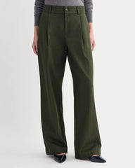 Wide-Leg Trouser in Buttersmooth | Dark Green | 32" Inseam