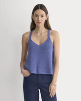 Racerback V-Neck Sweater | Blue Dusk