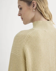 The Cocoon Henley in Wool Cashmere | Heather Light Camel