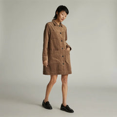 The Corduroy Long Shirt Jacket | Toasted Coconut