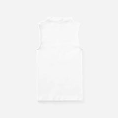 The Pima Micro-Rib Funnel-Neck Tank | White