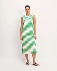 The Weekend Tank Dress | Bone / Grass Green