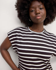The Muscle Tee Midi Dress | Black / Bone