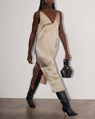 The Satin Slip Dress | Champagne