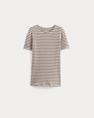 The Luxe Rib Crew | Bone / Deep Taupe