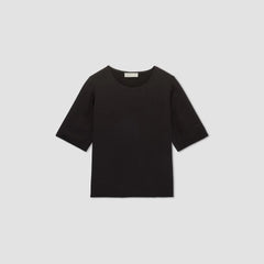 The Satin Relaxed Tee | Black