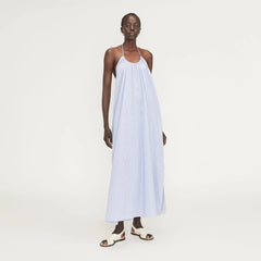 The Tie-Back Halter Dress | Mazarine Blue / Optic White