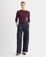 The Luxe Rib Funnel-Neck Tee | Heathered Port Royale