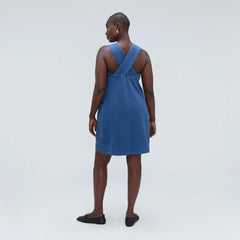 The Cross-Back Apron Mini Dress | Deep Blue
