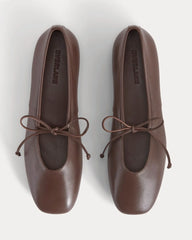 Leather Keyhole Flat | Burnt Umber