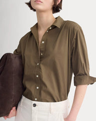Cuff Detail Shirt in Lightweight Cotton | Beech