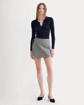 Wrap Mini Skort in Tailor Twill | Heather Graphite