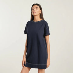 The Oversized Mariner Dress | Navy / White