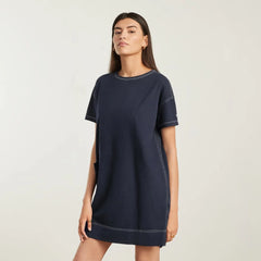 The Oversized Mariner Dress | Navy / White